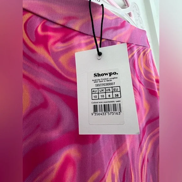 NWT ShowPo swirl print mesh maxi skirt - US 6/ UK 10 - Picture 4 of 7